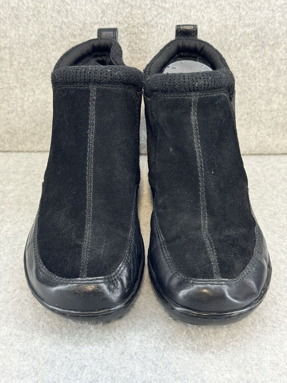 Easy Spirit Danda Black Leather Pull On Ankle Chelsea Booties - Size 8